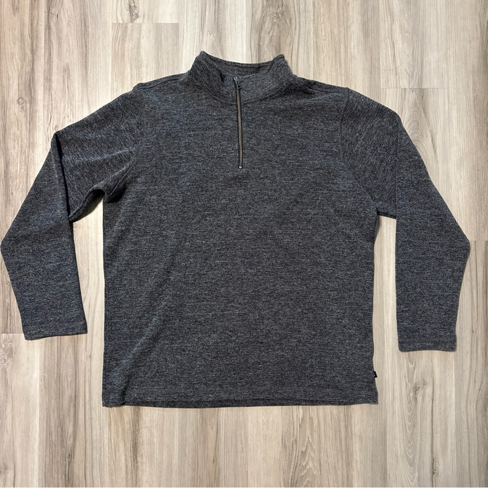 Gap Sweater Gray Pullover 1/4 Zip Long Sleeve Performance Cotton Mens Size XL